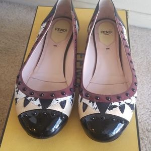 Fendi monster ballerina flats